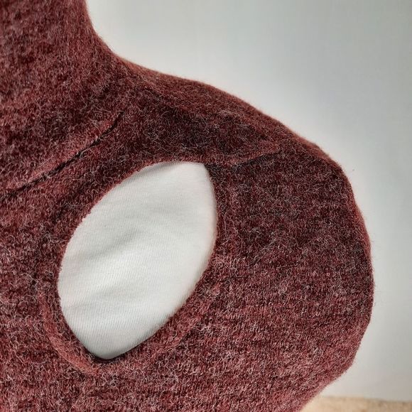 143 Story Line Up Angora blend sweater long sleeve turtleneck maroon knockout - Picture 8 of 16